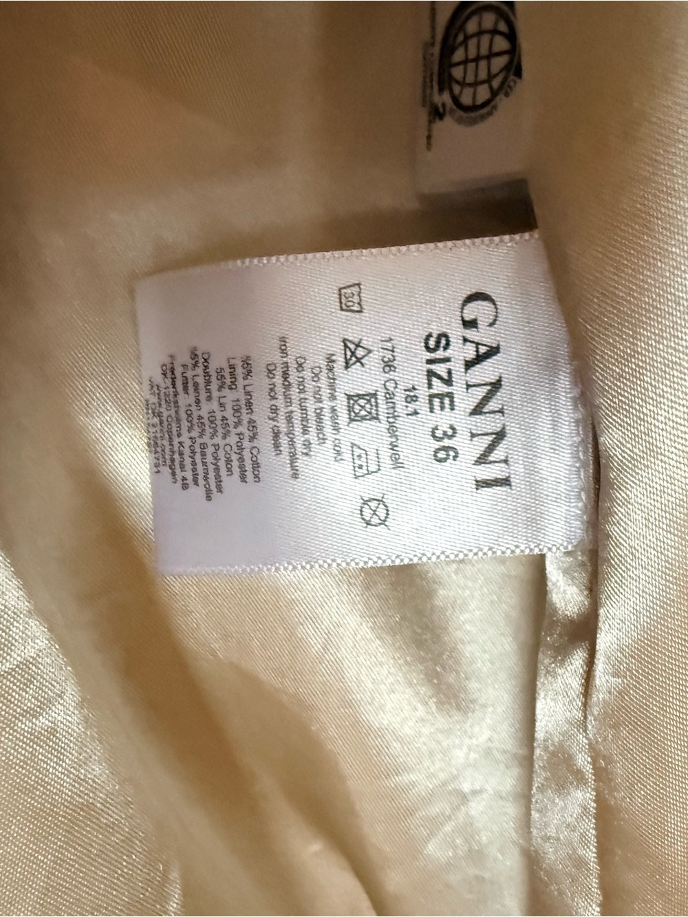 Ganni Leopard Print Linen/Cotton coat - Picture 3 of 4